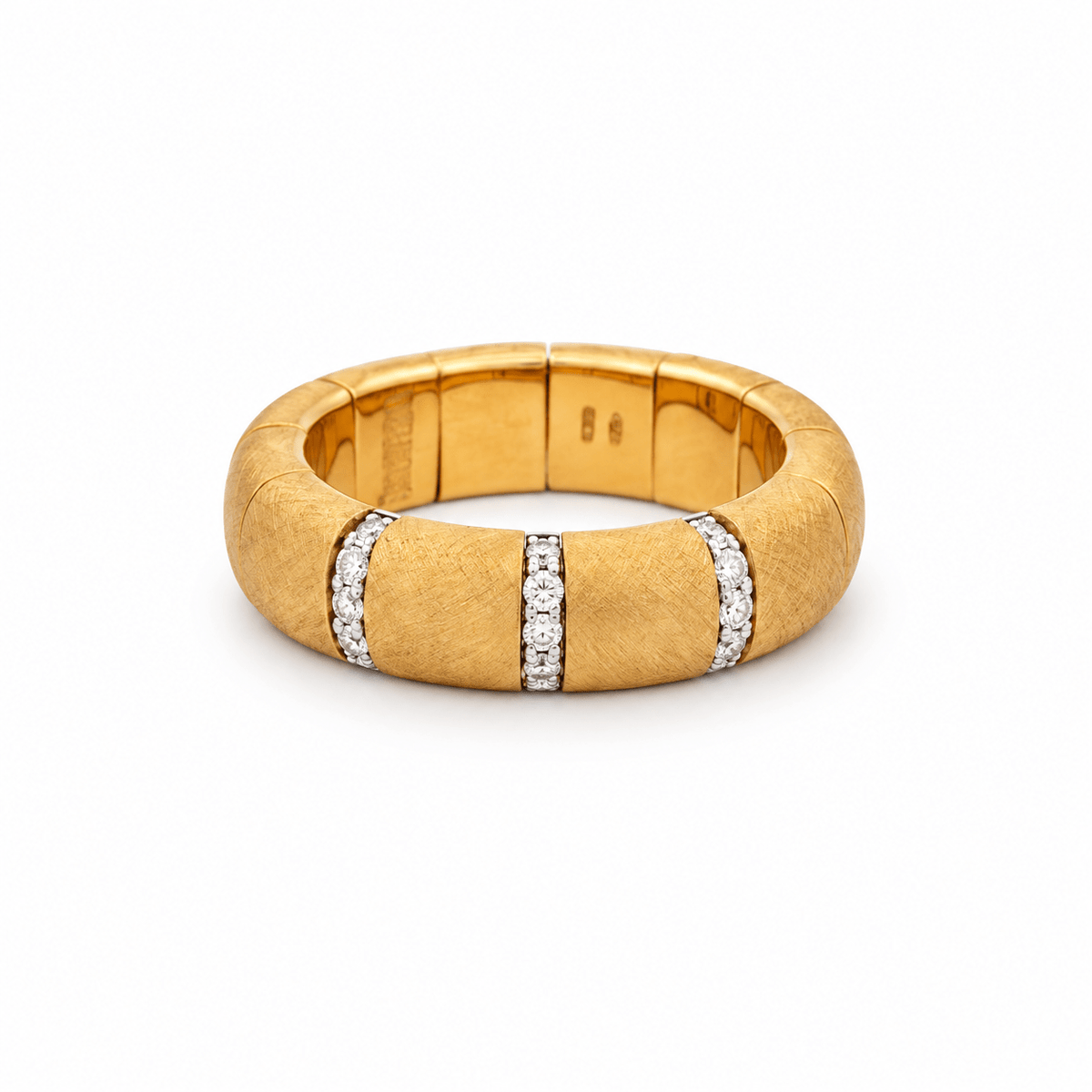Demeglio Pura 18ct Yellow Gold Ring with Diamonds - Aurum Jewels