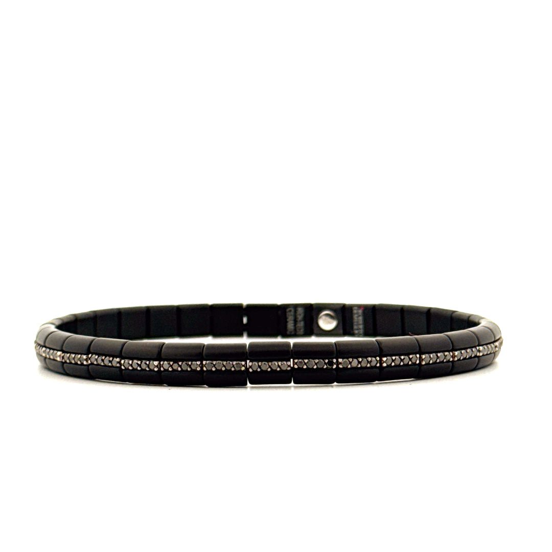 Demeglio Pura Luce Bracelet in Black Matte Ceramic & Black Diamonds - Aurum Jewels