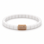 Demeglio Pura White Polished Ceramic & Diamond Bracelet - Aurum Jewels