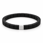 Demeglio Scacco Bracelet in Matte Black Ceramic with Diamonds - Aurum Jewels