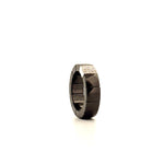 Demeglio Scacco Ring in Black Polished Ceramic with Diamonds - Aurum Jewels