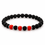 Demeglio Sfera Bracelet in Matte Black Ceramic with Coral and Diamonds - Aurum Jewels