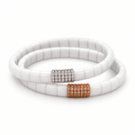 Demeglio White Ceramic & Diamond Bracelet - Aurum Jewels