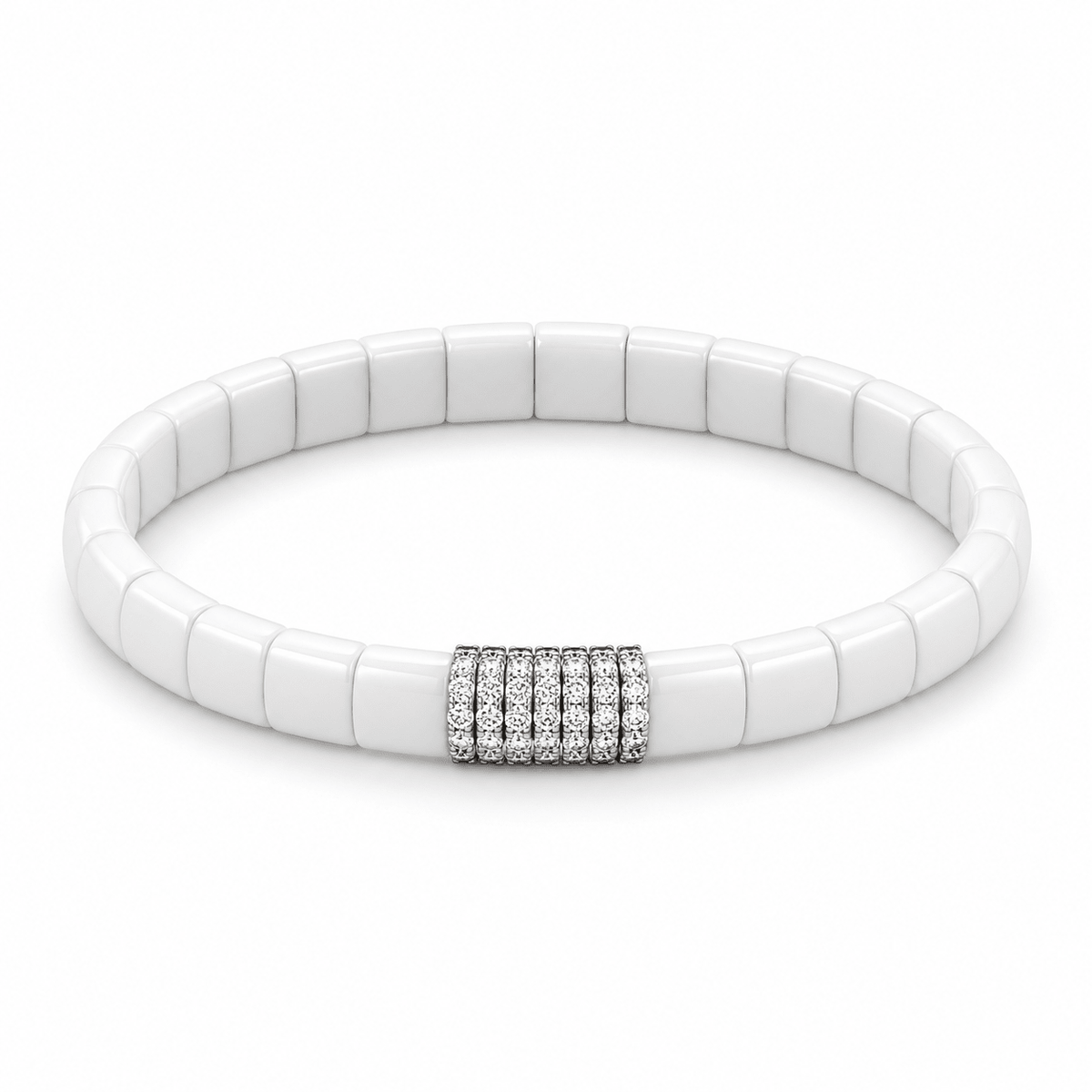 Demeglio White Ceramic & Diamond Bracelet - Aurum Jewels