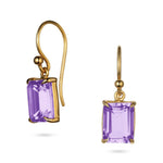 Emerald Cut Amethyst Drop Earrings - Aurum Jewels
