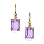 Emerald Cut Amethyst Drop Earrings - Aurum Jewels
