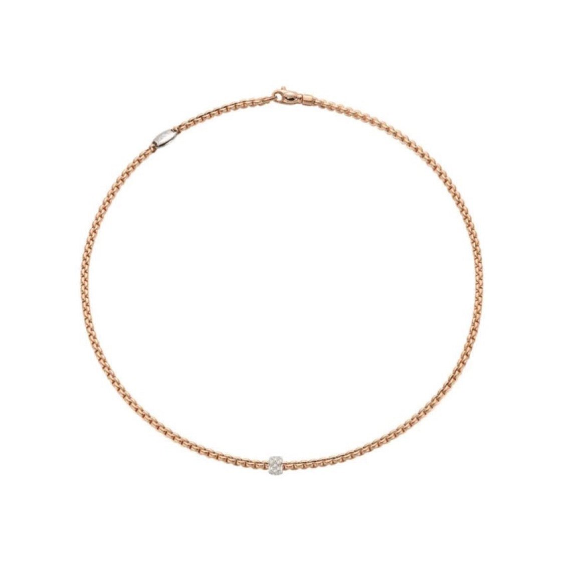 Fope Eka Rose Gold Necklace Diamond Rondel - Aurum Jewels