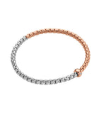 FOPE Flex'It Eka White & Rose Gold Bracelet with Diamond - Aurum Jewels