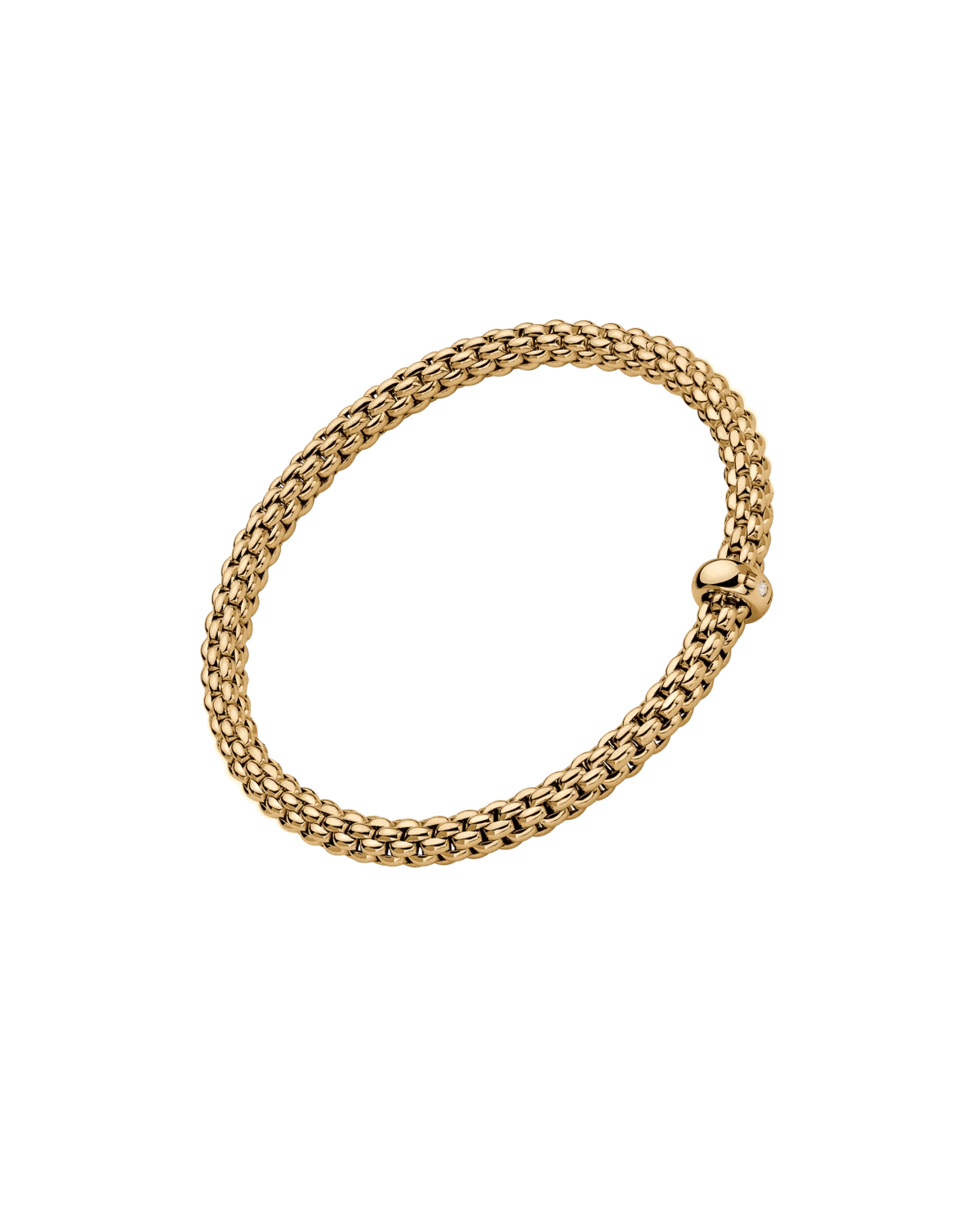 Fope Flex’It Gold Bracelet with a White Diamond - Aurum Jewels