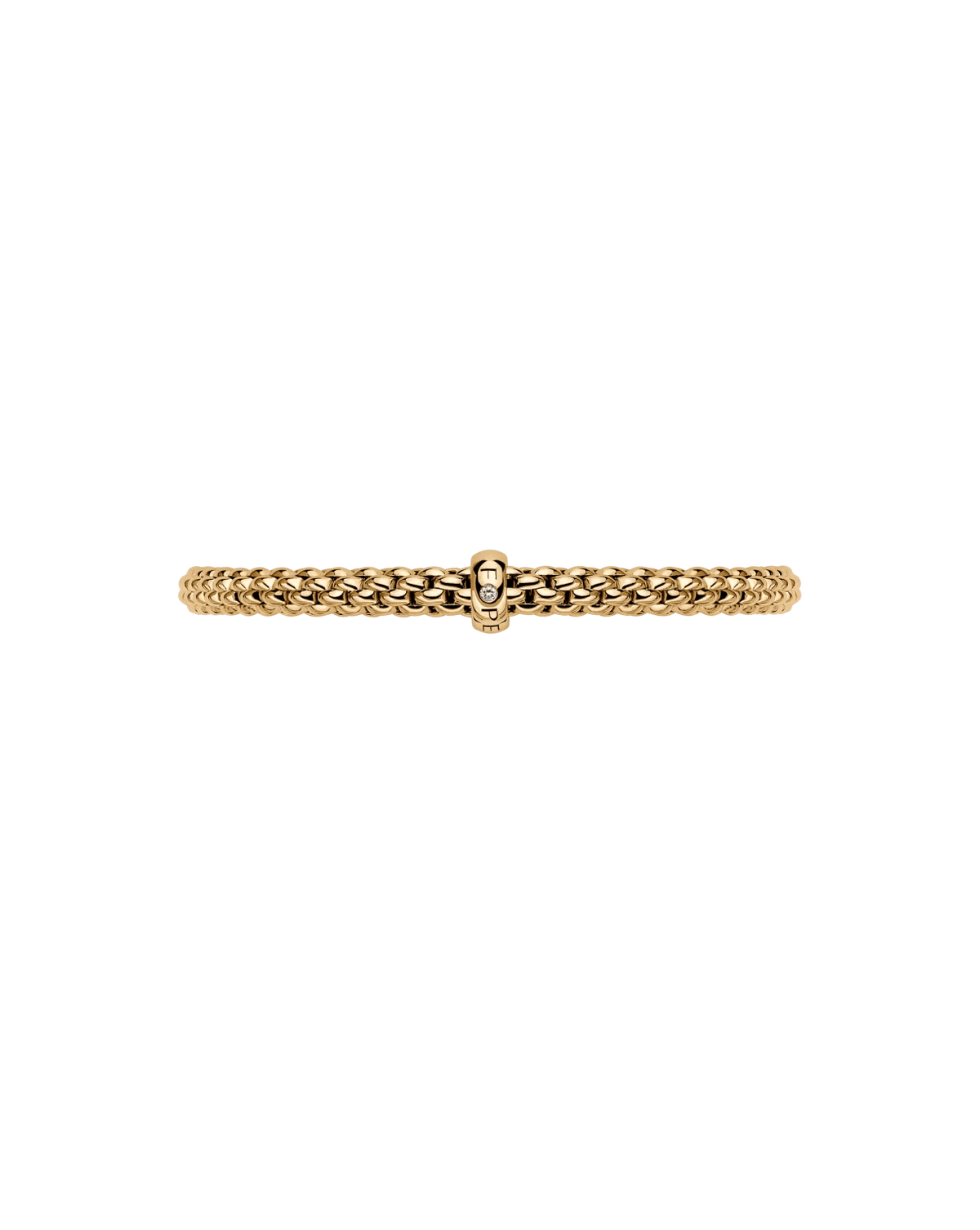 Fope Flex’It Gold Bracelet with a White Diamond - Aurum Jewels