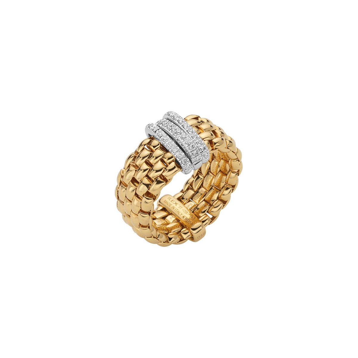 FOPE Flex'It Panorama Gold Ring with Diamonds - Aurum Jewels