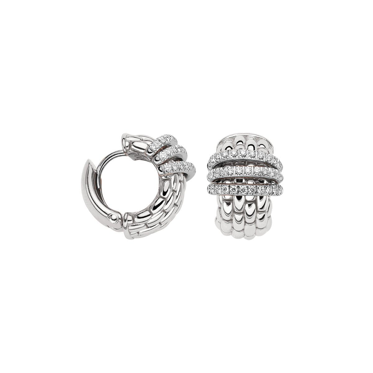 FOPE Flex'It Panorama White Gold Earrings with Diamonds - Aurum Jewels