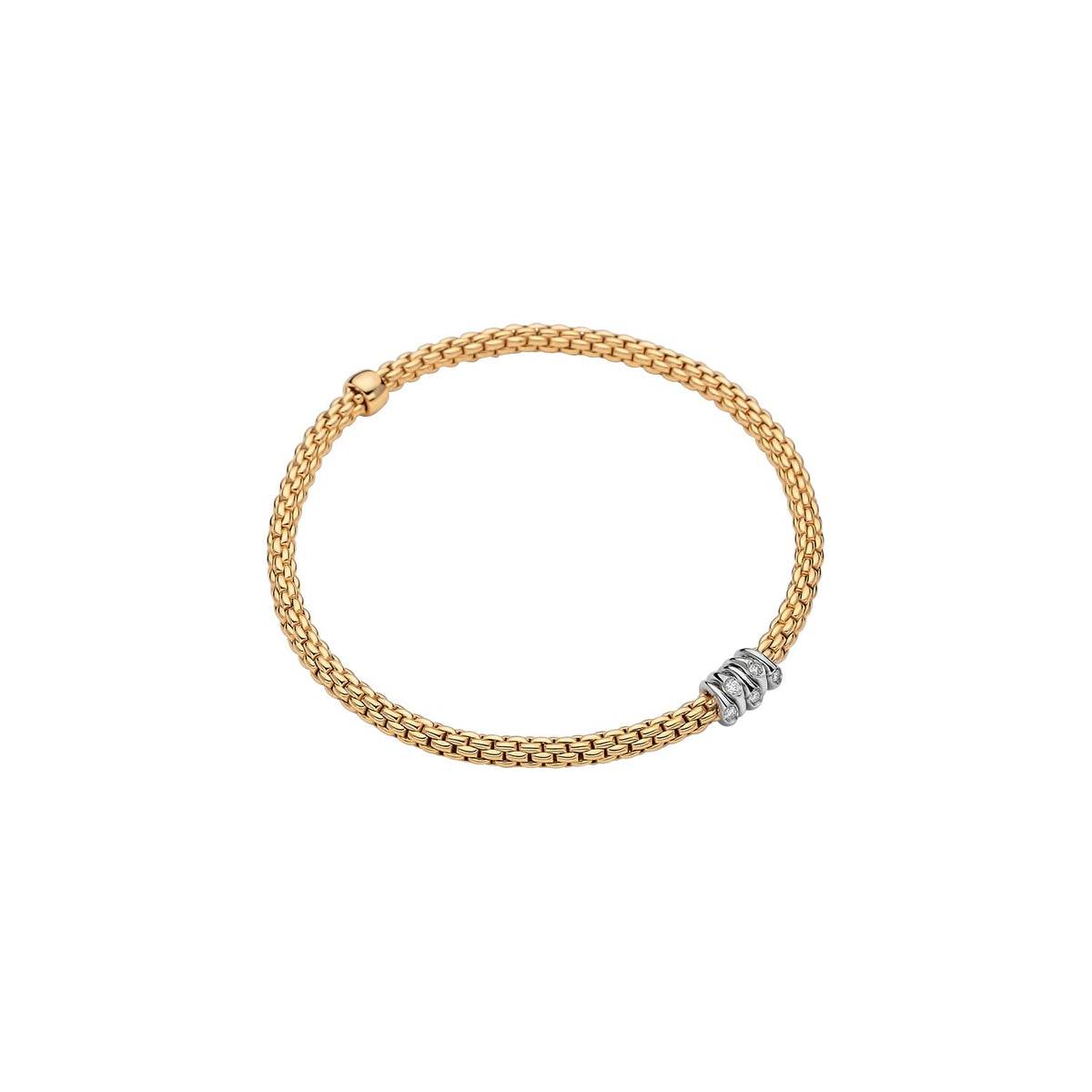 FOPE Flex'It Prima Gold Bracelet with Diamonds - Aurum Jewels