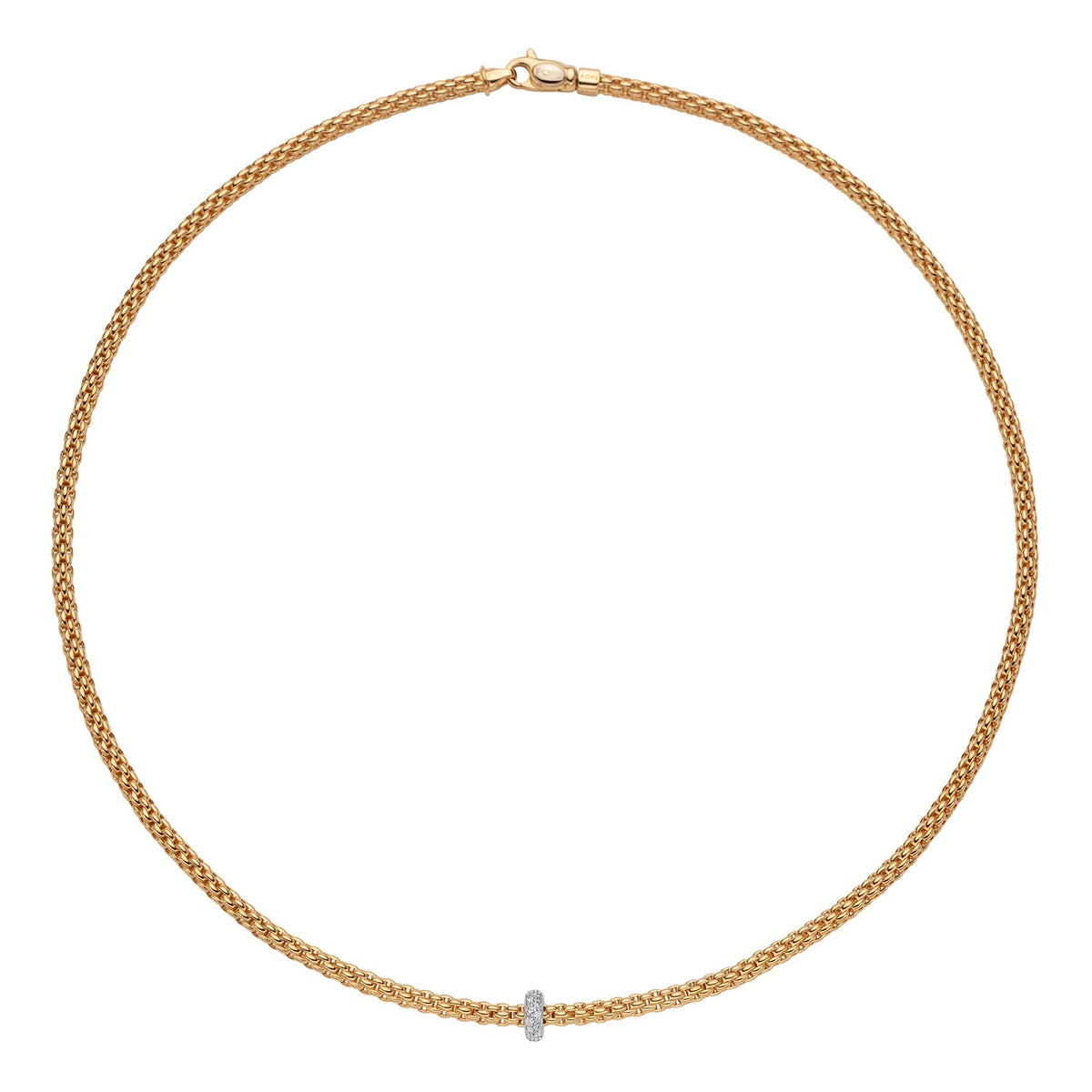 FOPE Flex'It Prima Gold Necklace with Diamonds - Aurum Jewels