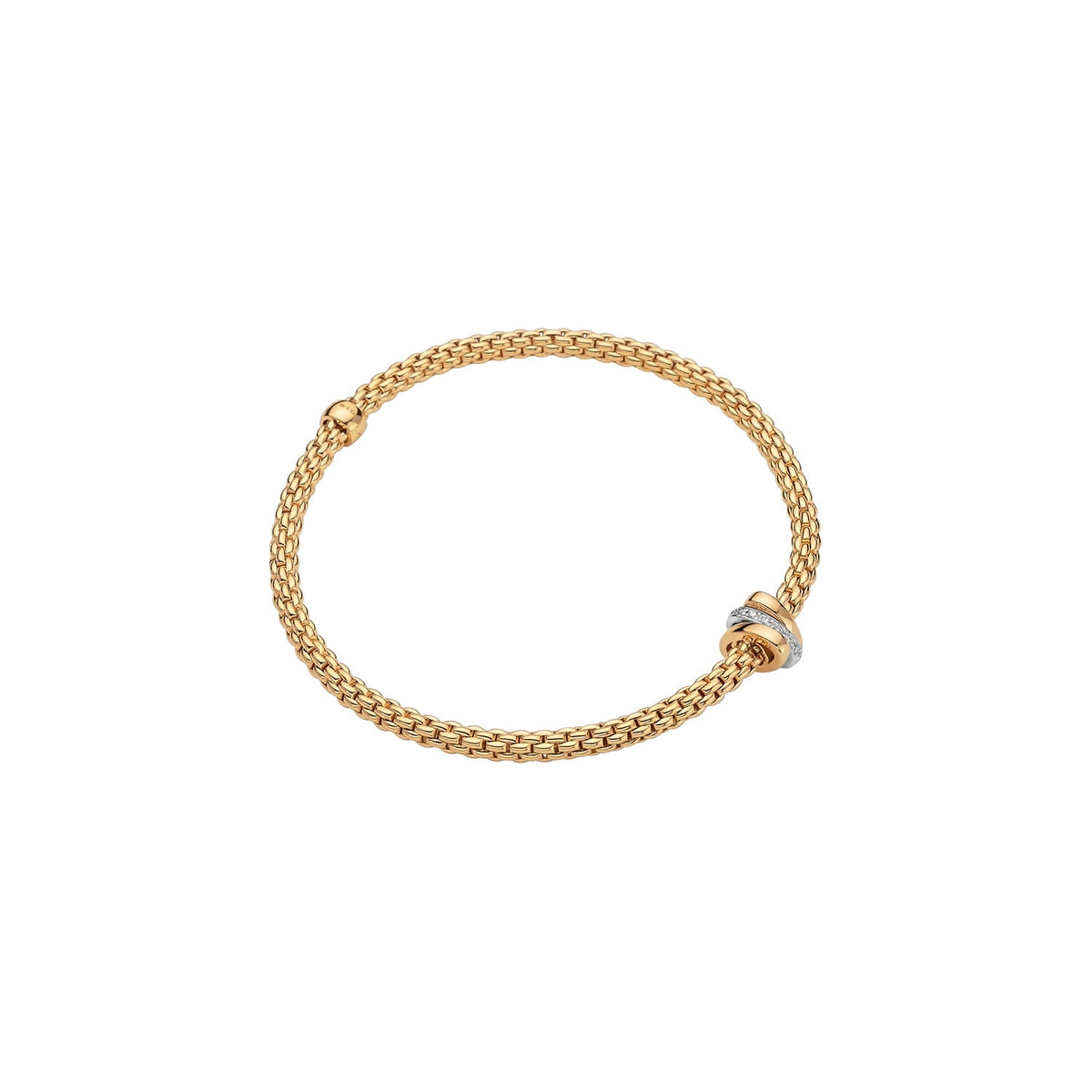 FOPE Flex'It Prima Two Tone Bracelet with Diamonds - Aurum Jewels