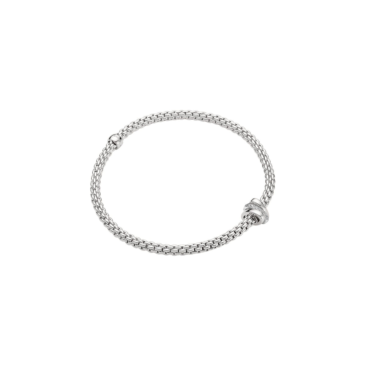 FOPE Flex'It Prima White Gold Bracelet with Diamonds - Aurum Jewels