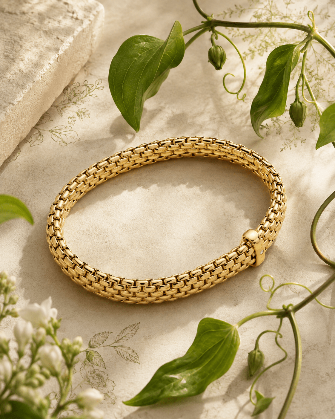 FOPE Flex’It Vendome Bracelet in Yellow Gold with Diamonds - Aurum Jewels