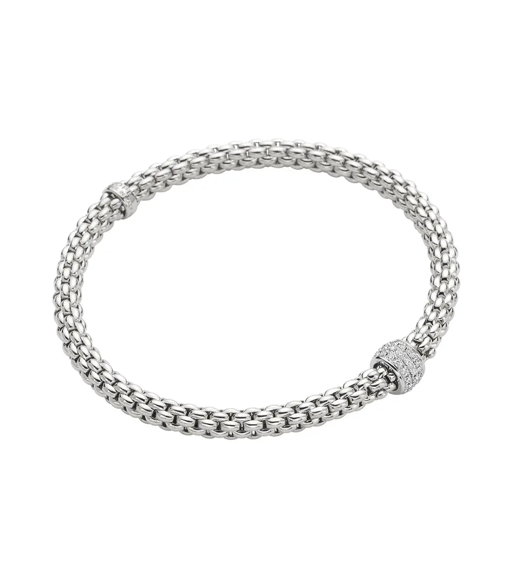 Fope Solo White Gold Pave Diamond Bracelet - Aurum Jewels