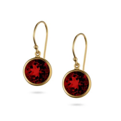 Garnet & Gold Drop Earrings - Aurum Jewels