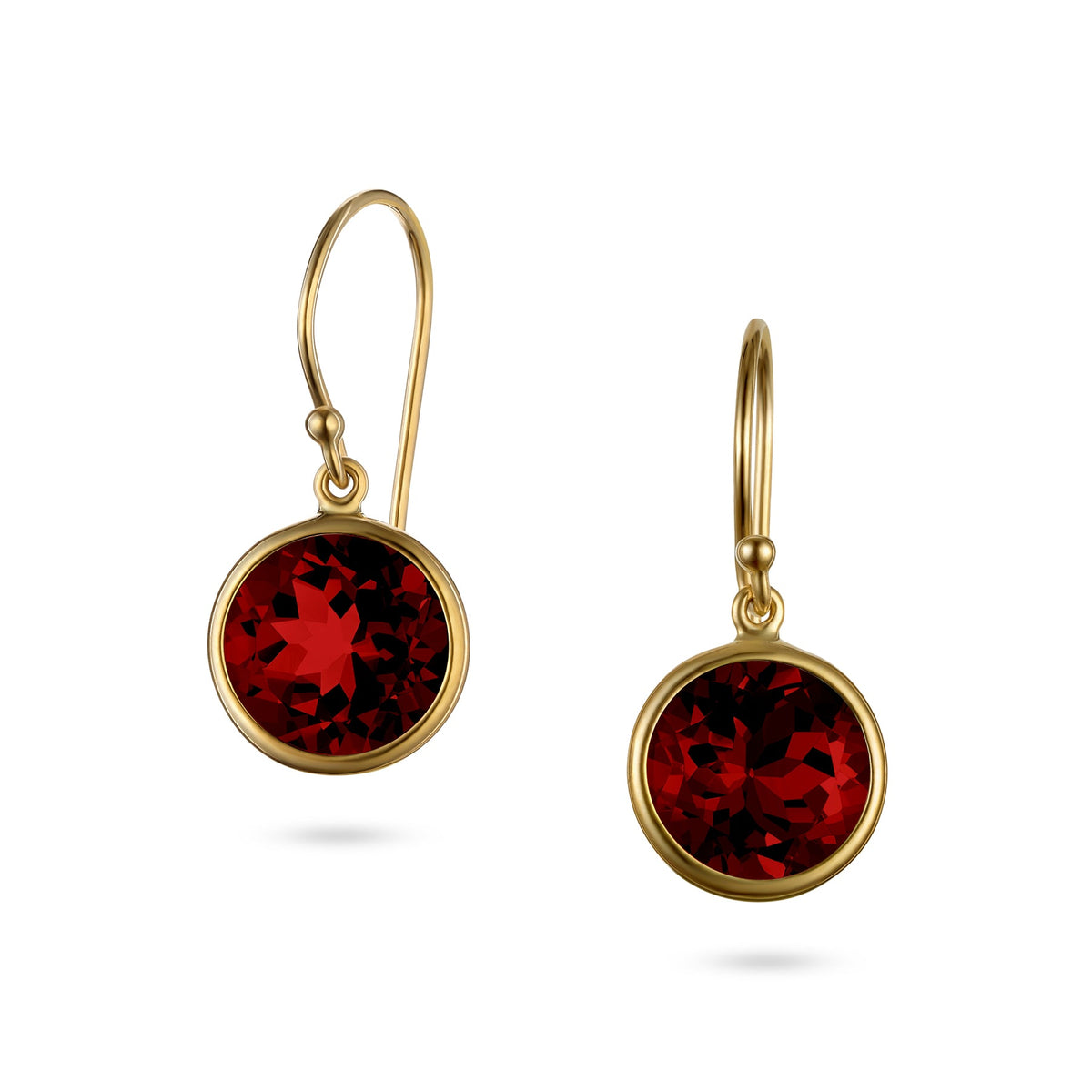 Garnet & Gold Drop Earrings - Aurum Jewels