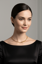 Gold 3 Row ‘Cartier Sytle’ Link Necklace - Aurum Jewels