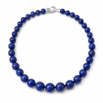 Graduated Lapis Lazuli Bead Strand Necklace - Aurum Jewels