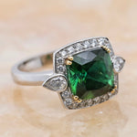 Green Tourmaline & Diamond Ring - Aurum Jewels