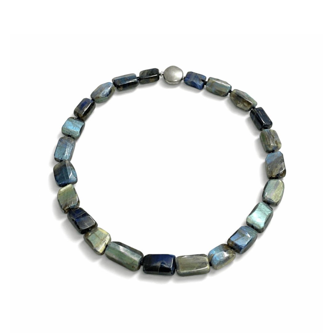 Labradorite Gemstone Bead Necklace - Aurum Jewels