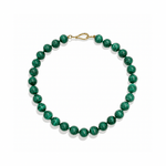 Malachite Round Gemstone Bead Necklace - Aurum Jewels