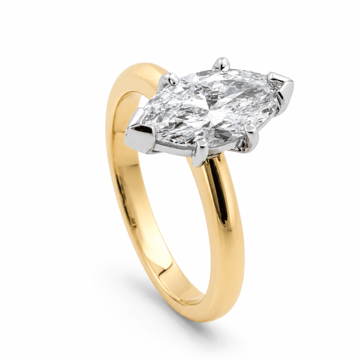 Marquise Cut Diamond Solitaire Engagement Ring - Aurum Jewels
