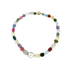 Multi Coloured Gemstone Beads Necklace - Aurum Jewels