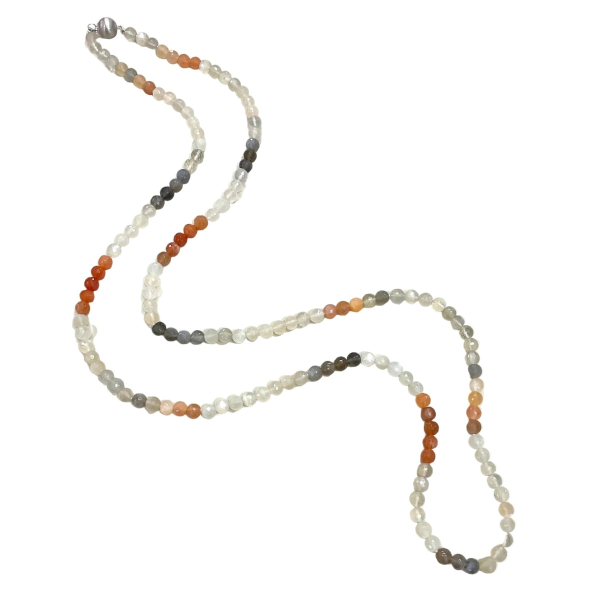 Multi Coloured Moonstone Gemstone Beads Necklace - Aurum Jewels