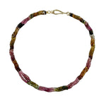 Multi Coloured Tourmaline Gemstone Beads Necklace - Aurum Jewels