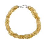 Multi Strand Citrine Gemstone Bead Necklace - Aurum Jewels