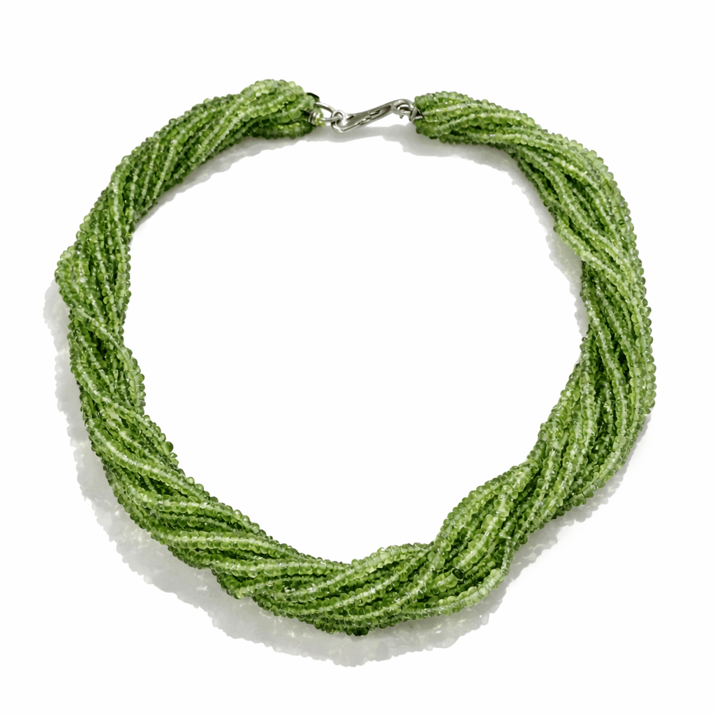 Multi - strand Green Apatite Gemstone Bead Necklace - Aurum Jewels