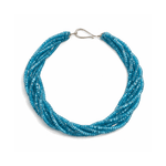 Multi - strand Neon Blue Apatite Gemstone Bead Necklace - Aurum Jewels