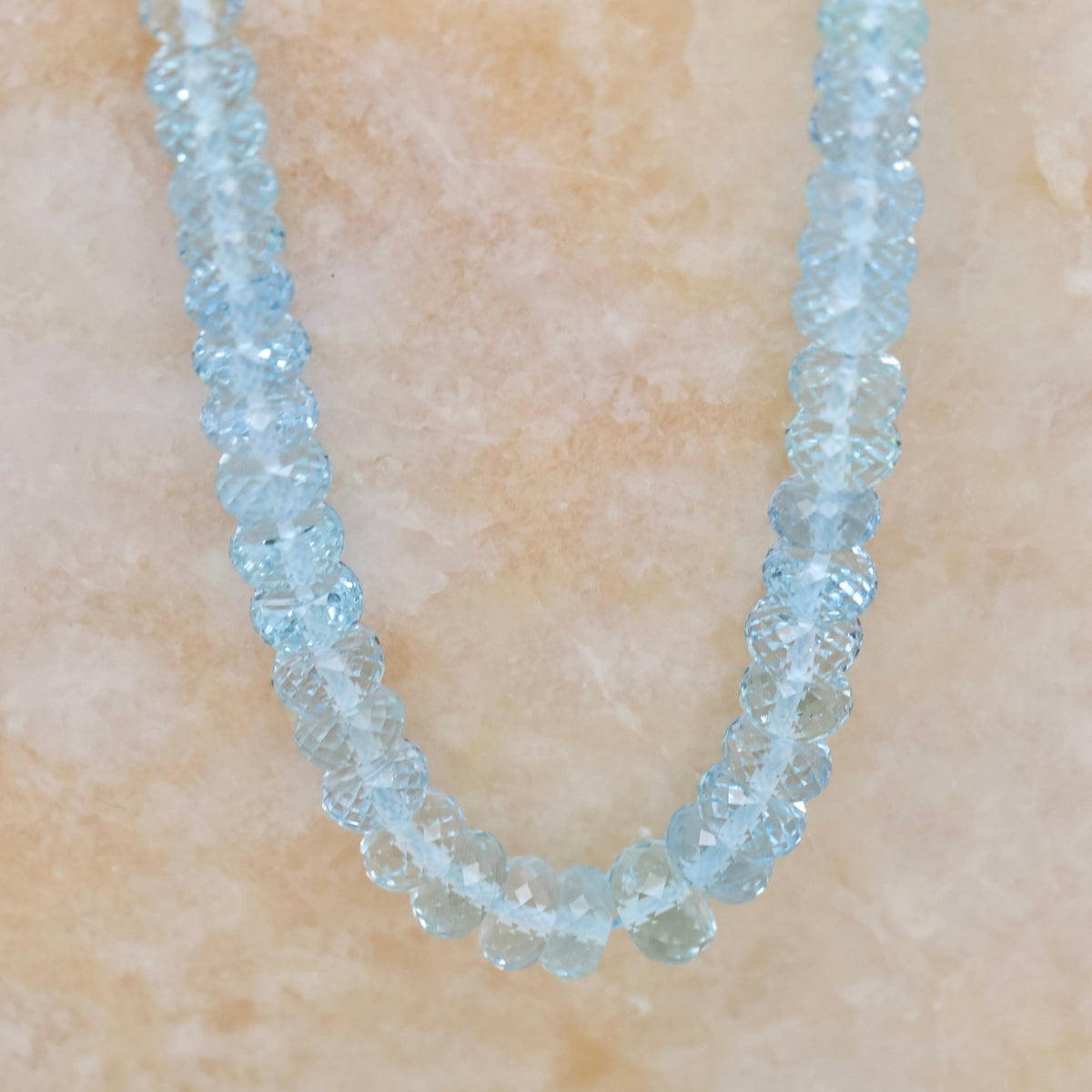 Natural ‘German Cut’ Aquamarine Necklace - Aurum Jewels