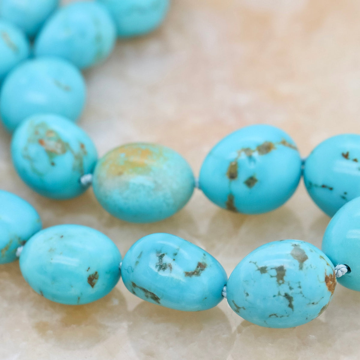 Natural Kingman Turquoise Nugget Necklace - Aurum Jewels