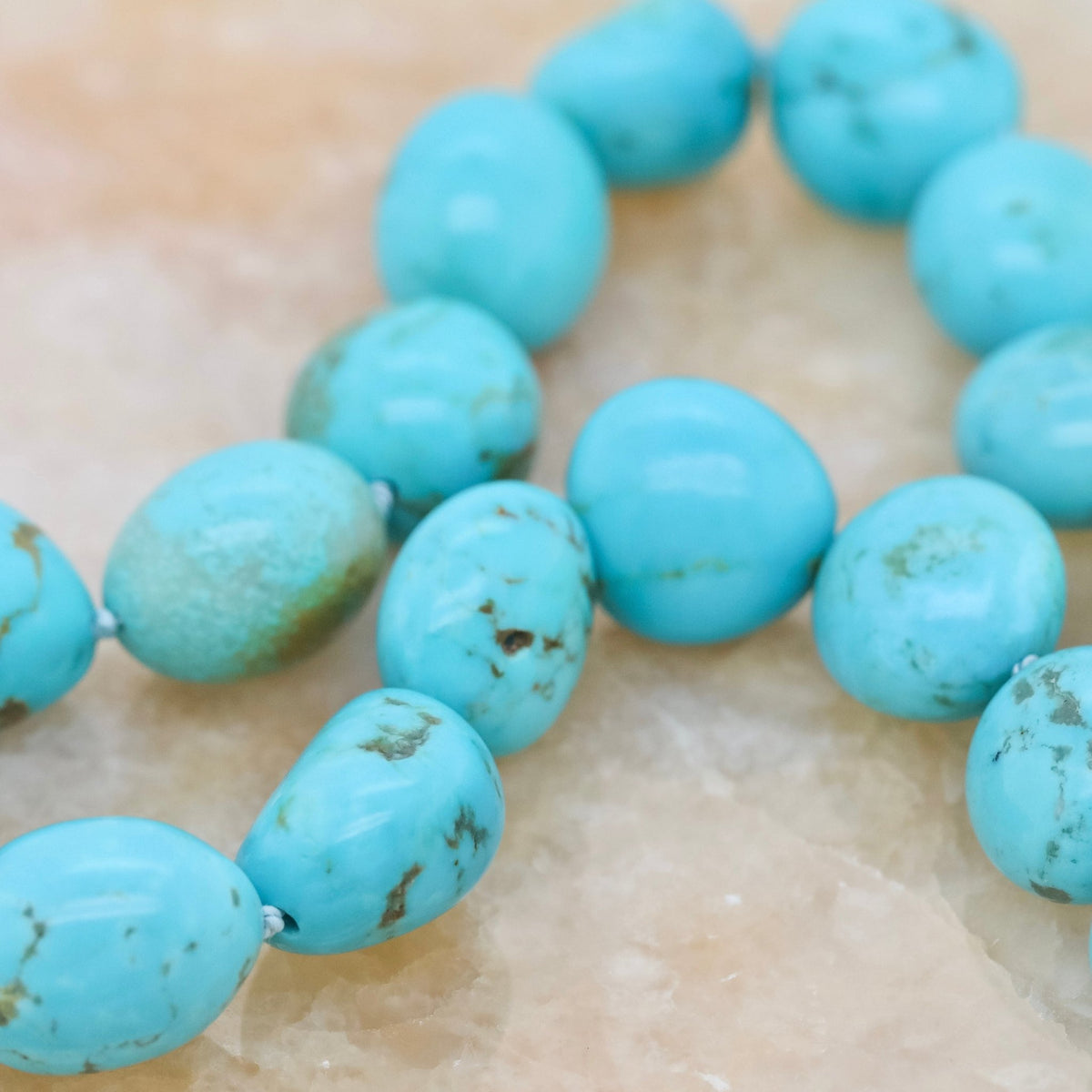 Natural Kingman Turquoise Nugget Necklace - Aurum Jewels