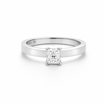 Natural Radiant Emerald Cut Diamond Solitaire Engagement Ring - Aurum Jewels