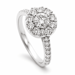 Natural Round Brilliant Cut Diamond Cluster Engagement Ring - Aurum Jewels