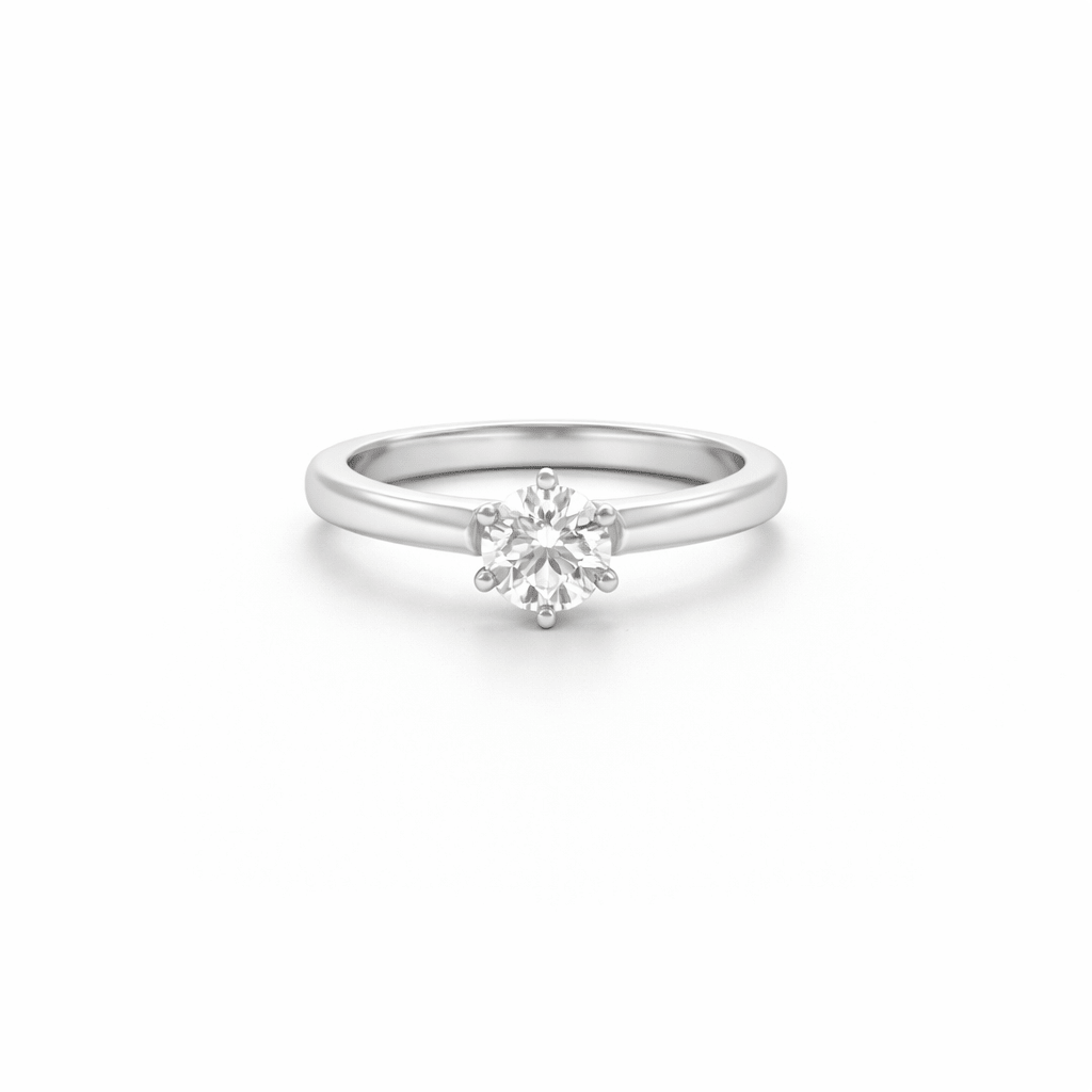 Natural Round Brilliant Cut Diamond Solitaire Engagement Ring - 0.60ct - Aurum Jewels