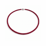 Natural Ruby Gemstone Beads Necklace - 53cm - Aurum Jewels