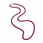 Natural Ruby Gemstone Beads Necklace - 72cm - Aurum Jewels