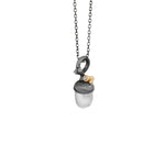 Ole Lynggaard Acorn Pendant in Polished Silver, Gold & Diamonds - Aurum Jewels