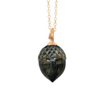 Ole Lynggaard Acorn Pendant with Falcon Eye - Aurum Jewels