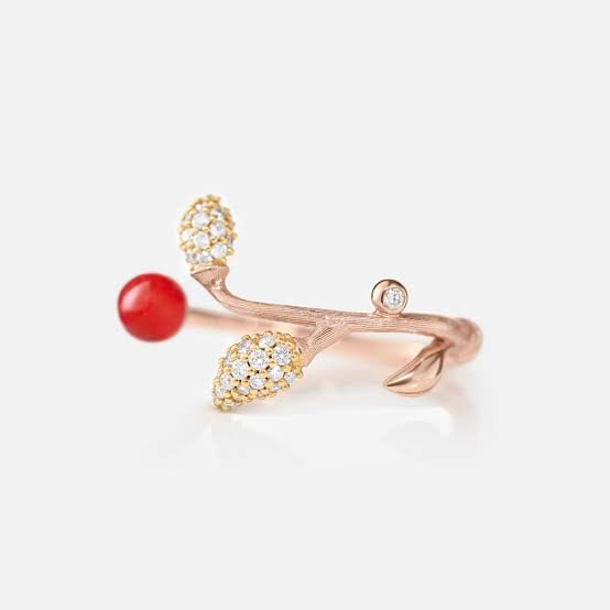 Ole Lynggaard Blooming Coral & Diamond Ring - Aurum Jewels