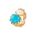 Ole Lynggaard Boho Ring with Turquoise & Opal - Aurum Jewels