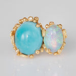 Ole Lynggaard Boho Ring with Turquoise & Opal - Aurum Jewels