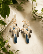 Ole Lynggaard Gipsy Earrings with London Topaz, Moonstones & Smoky Quartz - Aurum Jewels
